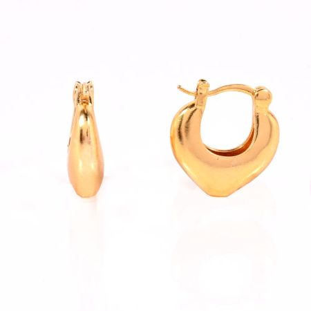 Minimalist Hoop Earrings with 18k Gold Plating Handmade Brass Jewelry